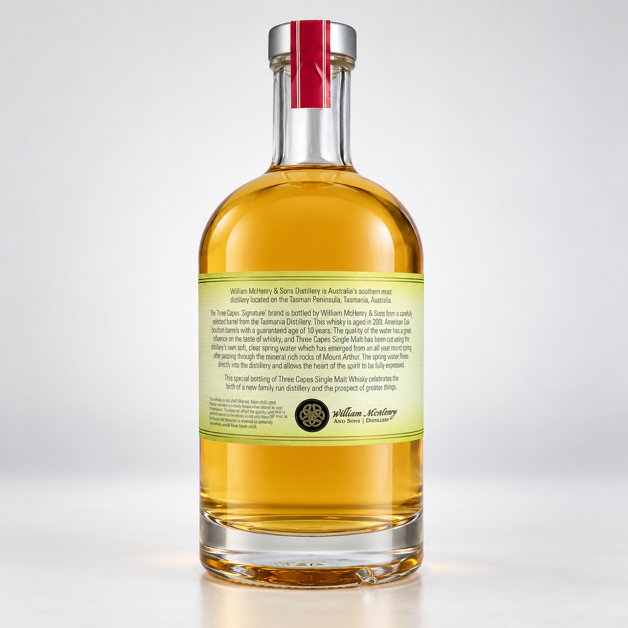 McHenry Three Capes 10 Year Old (Sullivans Cove) Tasmanian Single Malt Whisky 43.5% ABV 700mL - Image 2