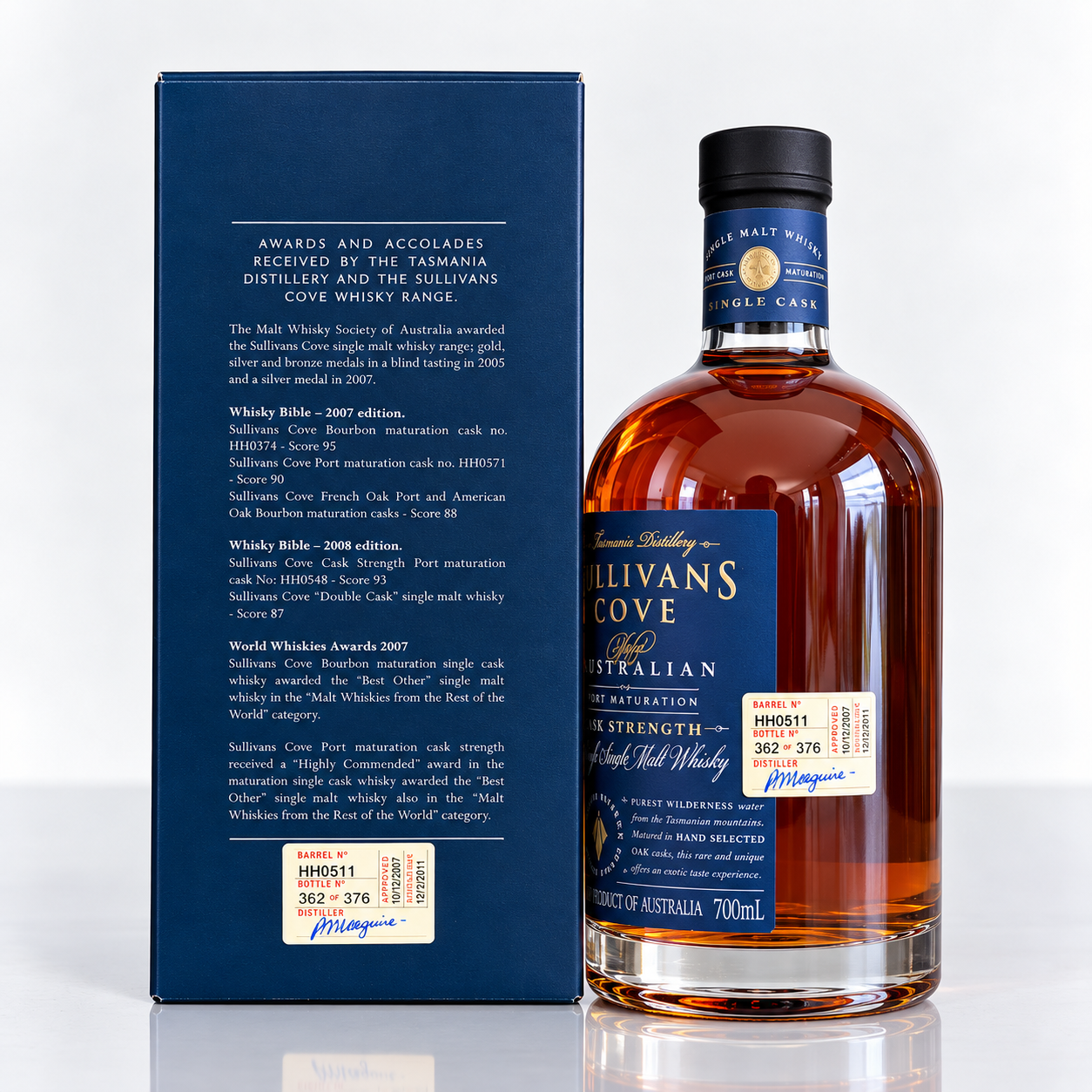 Sullivans Cove French Oak Tawny Cask HH0511 Single Malt Whisky 60% ABV 700mL - Image 2